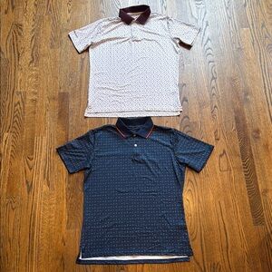 2 Bonobos Navy Blue Red White Maroon Slim Fit Golf Polos S